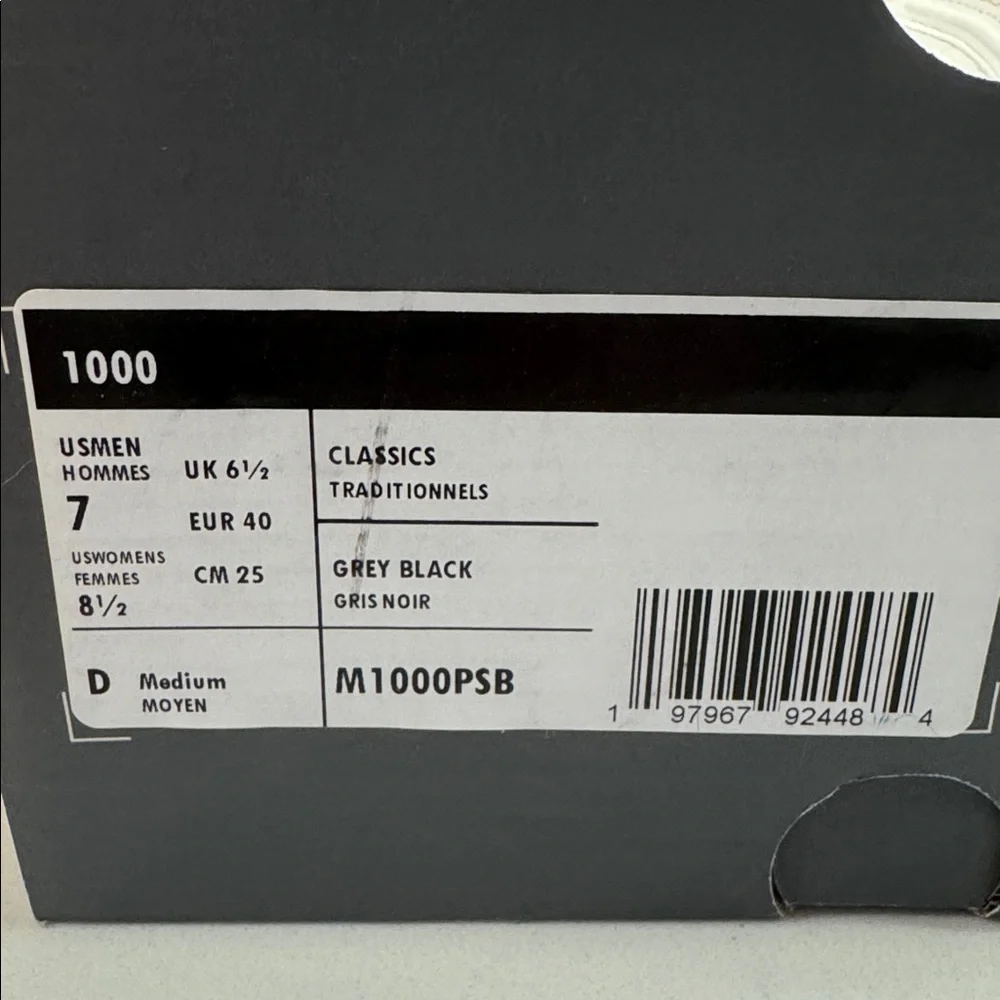 New Balance 1000 Classic Gray White Sneakers Unisex Shoes M1000PSB